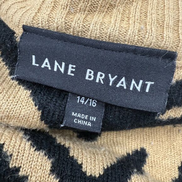 Cropped sweater 14/16 Tiger print crewneck Lane Bryant Chic top - Picture 4 of 8